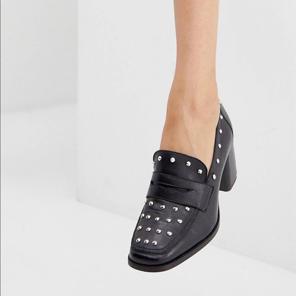 ASOS DESIGN Tender leather premium studded loafers